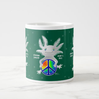 Voyage Axolotl avec signe de la paix Café Mug