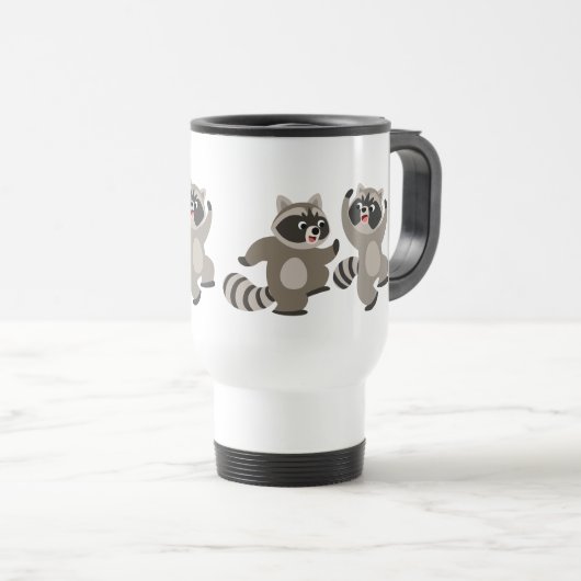 Voyage Caricature de danse mignonne Raccoons Commuter Mug (Devant droit)