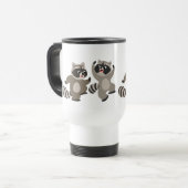 Voyage Caricature de danse mignonne Raccoons Commuter Mug (Devant gauche)