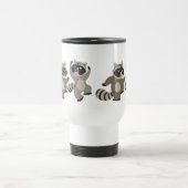 Voyage Caricature de danse mignonne Raccoons Commuter Mug (Centre)