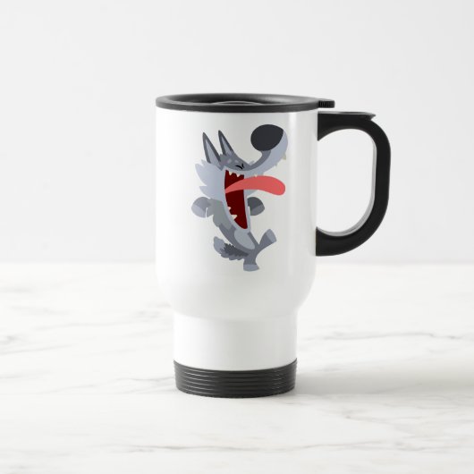 Voyage Caricature de danse mignonne Wolf Commuter Mug (Droite)