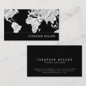 Voyage | Carte du monde | Noir et blanc | Minimali (Devant / Derrière)