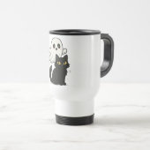 Voyage Chat éffrayant & Mug Fantôme - Coupe de café Hallo (Devant droit)