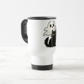 Voyage Chat éffrayant & Mug Fantôme - Coupe de café Hallo (Devant gauche)
