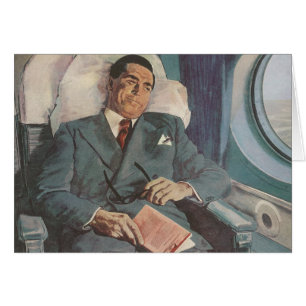 Voyage d'affaires vintage, lecture sur l'avion