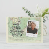 Voyage d'aventure Carte vintage diplôme photo (Debout devant)