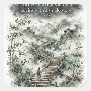 Voyage de mille miles — Autocollant Lao Tzu