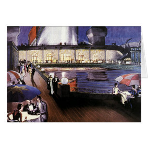 Voyage de vacances vintage, bateau de croisière su