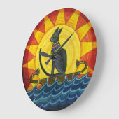 Voyage en bas du Nil, horloge murale de chat (Angle)