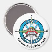 Voyage en famille Compas Rose Logo Magnet (Recto/Verso)