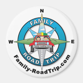 Voyage en famille Compas Rose Logo Magnet