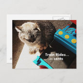 Voyage en train Cat Carte postale (Devant / Derrière)