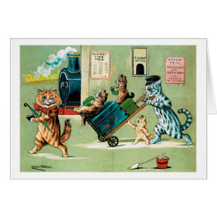Voyage en train de la famille des chats, Louis Wai