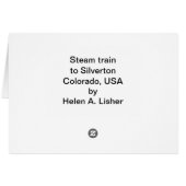 Voyage en train de vapeur à Silverton (Dos Horizontal)