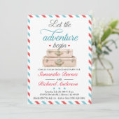 Voyage Fiançailles Invitation valise Aventure (Debout devant)