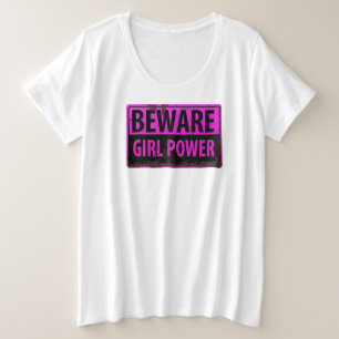 VOYAGE Fille Power - Panneau en métal noir rose Da
