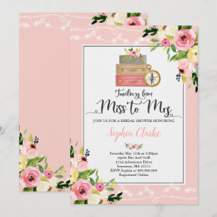 Voyage Invitation de douche nuptiale Mlle à Mme Fl