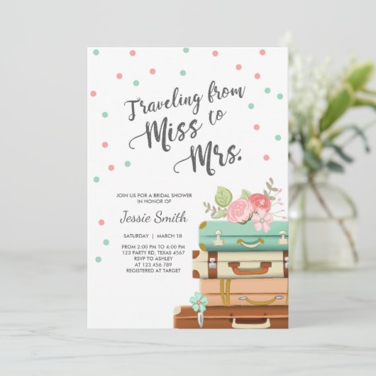 Voyage Invocation nuptiale invitation Mlle à Mme (Debout devant)