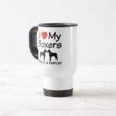 Voyage J'Aime Mes DEUX Chiens De Boxer Mug (Devant gauche)