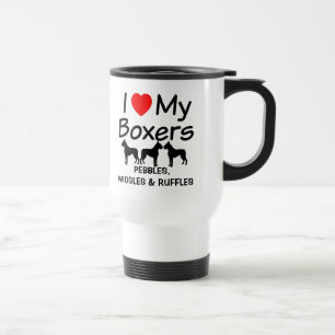 Voyage J'Aime Mes TROIS Chiens De Boxer Mug