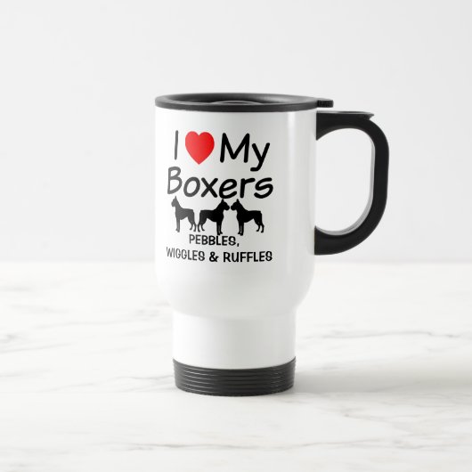 Voyage J'Aime Mes TROIS Chiens De Boxer Mug (Droite)