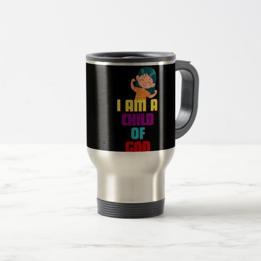 Voyage Je suis un enfant de DIEU Mug à deux tons (Devant droit)