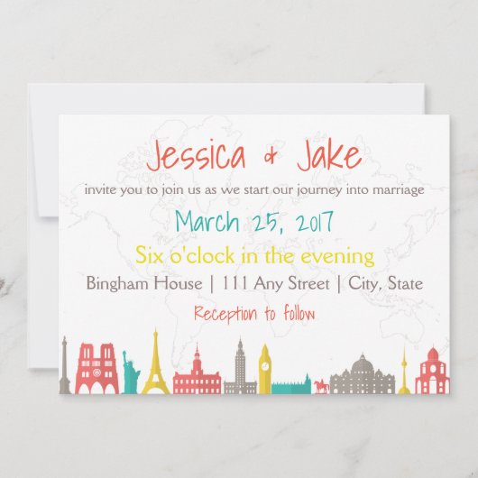 Voyage Mariage thématique Invitation à destination (Devant)