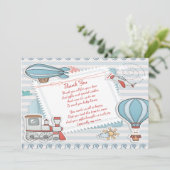 Voyage mignon thème bébé garçon douche Merci (Debout devant)