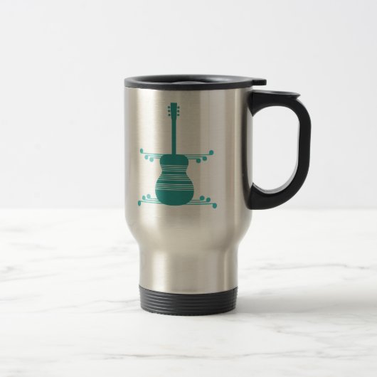 Voyage Mug de guitare rétro, Turquoise (Droit)