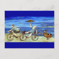 Voyage par Tandem Bicycle Carte postale