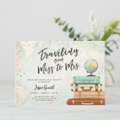 Voyage thème de la douche nuptiale invitation Mlle (Debout devant)