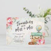 Voyage thème de la douche nuptiale invitation Mlle (Debout devant)