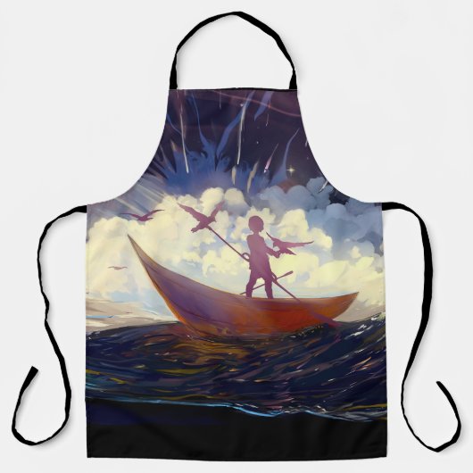 “Voyage Through the Storm” All-Over Print Apron Schort (Voorkant)