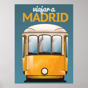Voyage vers Madrid poster de vacances vintage