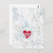 Voyage vers toi - Carte postale cœur rouge (Devant / Derrière)