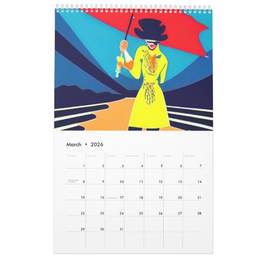 Voyage Viaggiare 2023 Calendrier d'une page (Mar 2026)