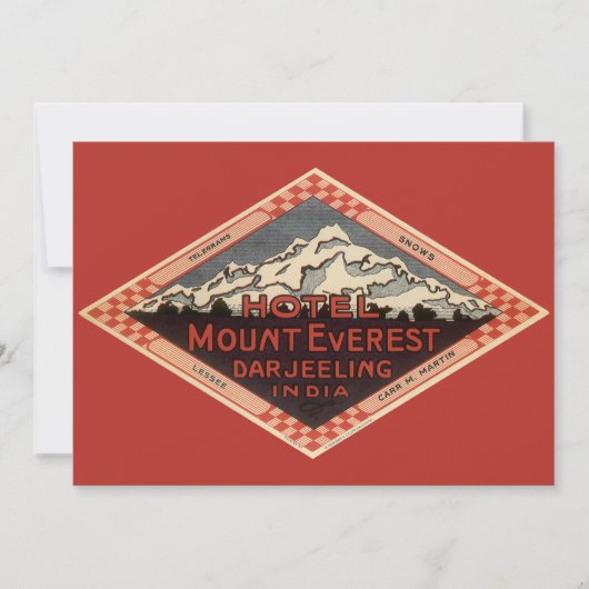 Voyage Vintage, Invitation Mont Everest (Devant)
