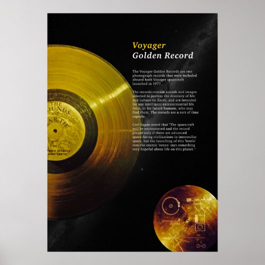 Voyager 1 Golden Record - Poster (Devant)