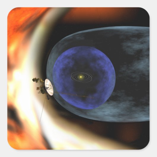 Voyager 2 ruimtevaartuig vierkante sticker (Voorkant)