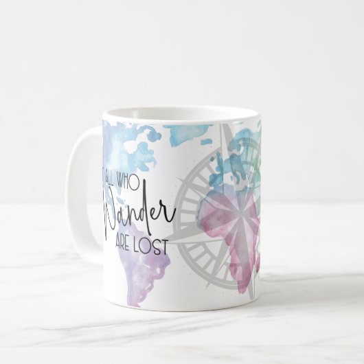 Voyager Aventure errer Pas Perdu Café Mug (Devant gauche)