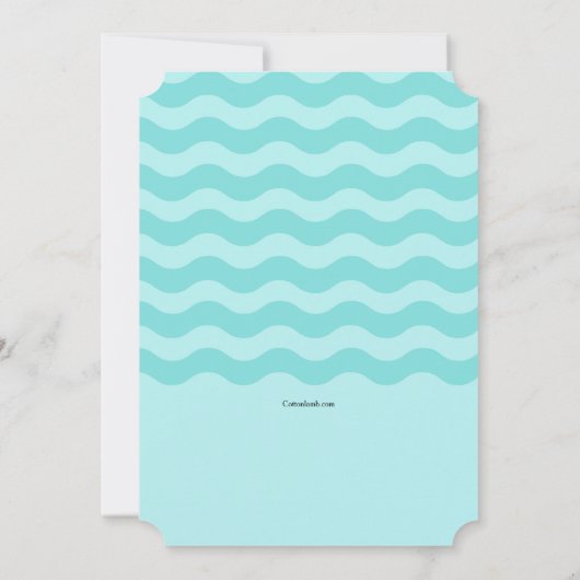 Voyager Bunny Douche Invitation Bleu (Dos)