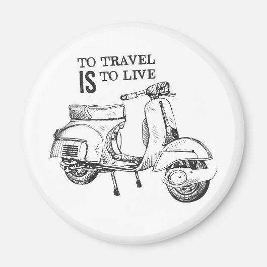 "Voyager, c'est vivre" Aimant Thématique Voyage (Devant)