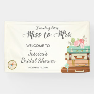 Voyager de Miss à Mme Bannière de douche nuptiale