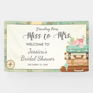 Voyager de Miss à Mme Bannière de douche nuptiale