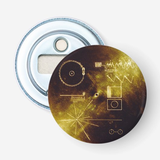 Voyager Golden Record Button Flesopener (Voorkant)