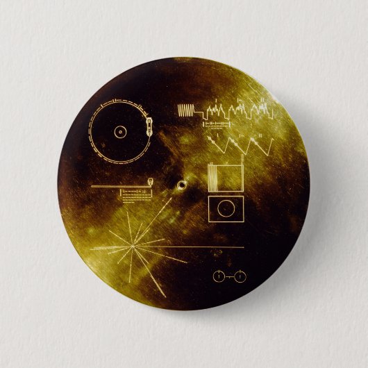 Voyager Golden Record Ronde Button 5,7 Cm (Voorkant)