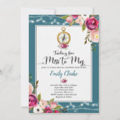 Voyager Invitation de douche nuptiale Mlle à Mme S (Devant)