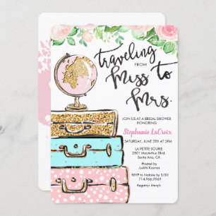 Voyager Mlle à Mme Bridal Shower Invitation