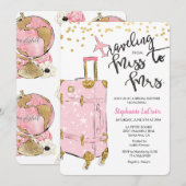 Voyager Mlle à Mme Bridal Shower Invitation (Devant / Derrière)