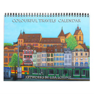 Voyages colorés Calendrier de 2 pages par Lisa Lor